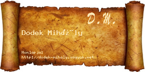Dodek Mihály névjegykártya